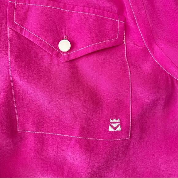 BOB MACKIE Wearable Art 100% Silk Blouse S - Picture 7 of 8